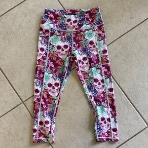 Constantly Varied Gear Floral Skull Capris - Multicolor